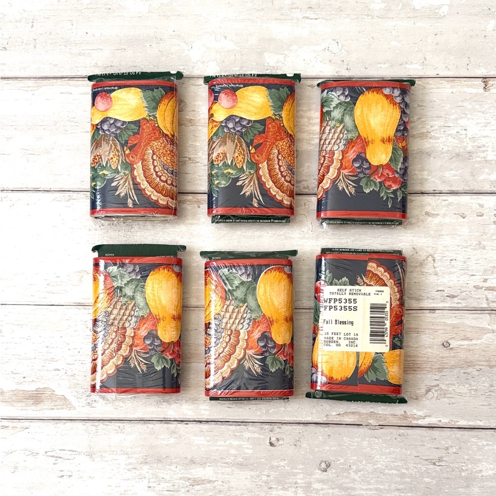 Fall Blessing Autumn Wall Paper Trim Bundle Lot of 6 Rolls 15ft Each NEW!